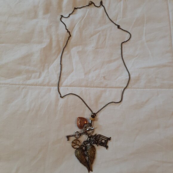 Steampunk Necklace Brass Tone - Picture 4 of 5
